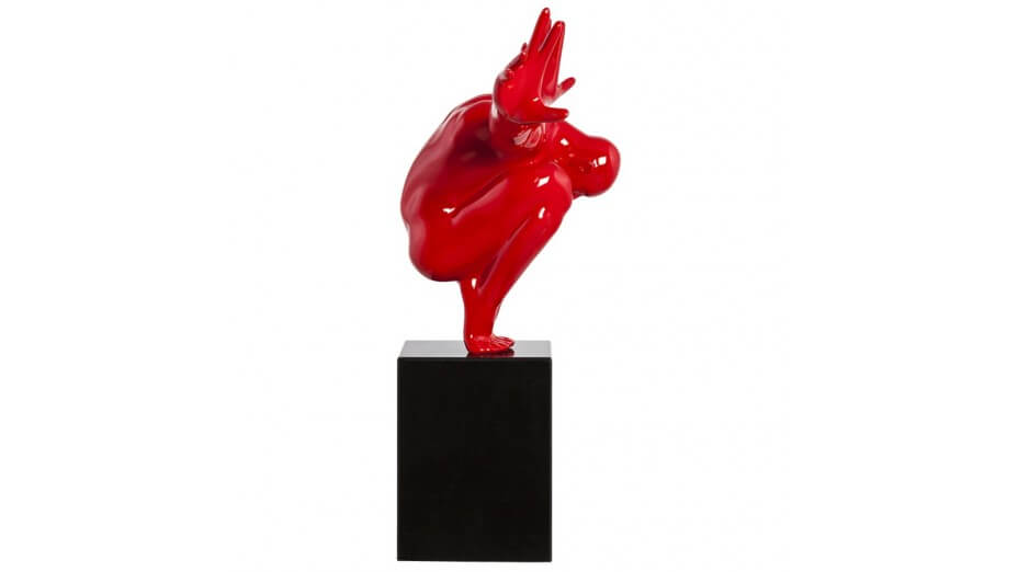 Lari - Statue athlète résine rouge