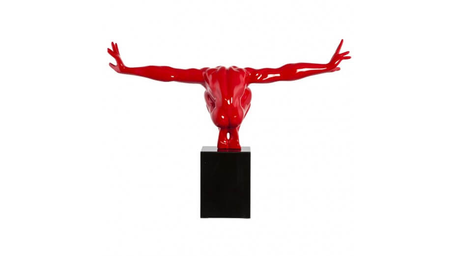 Lari - Statue athlète résine rouge