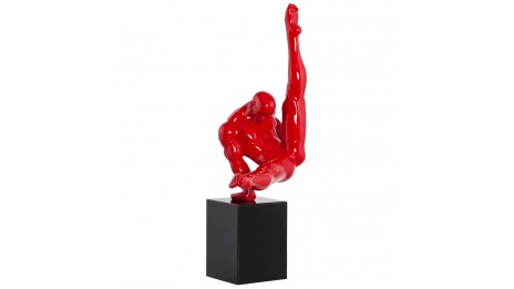 Néro - Statue Gymnaste en résine rouge