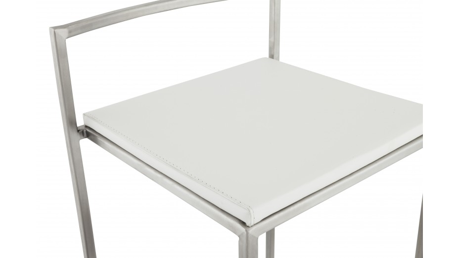 Mona - Tabouret de bar design assise blanche