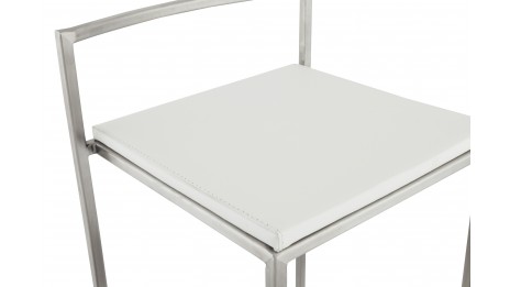 Mona - Tabouret de bar design assise blanche