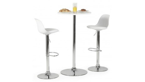 Jelly - tabouret de bar réglable assise blanche