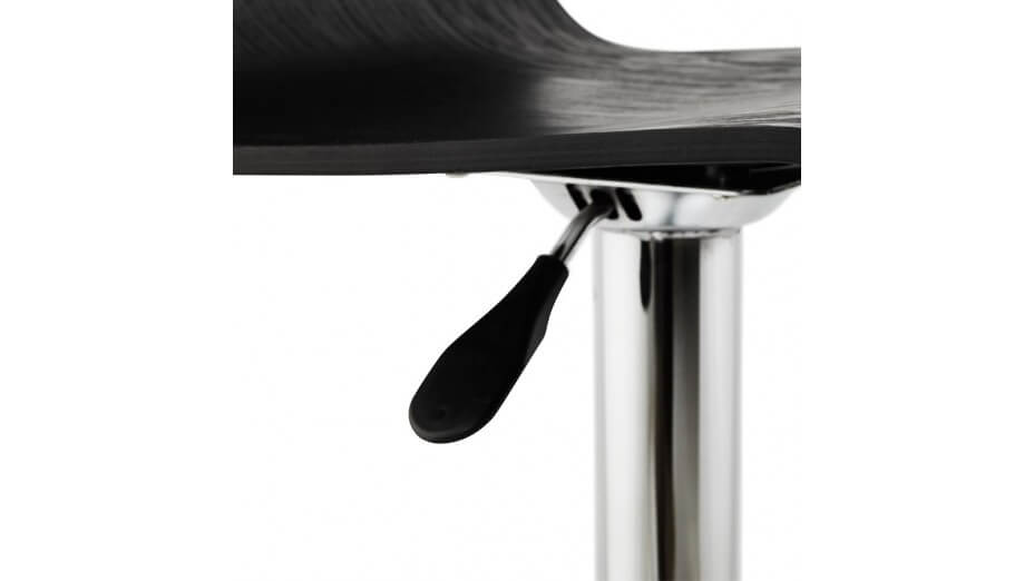 Teo - Tabouret de bar réglable moderne assise bois noir