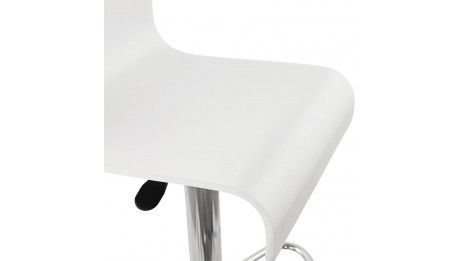 Leo - Tabouret design assise bois blanc
