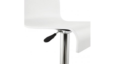 Leo - Tabouret design assise bois blanc