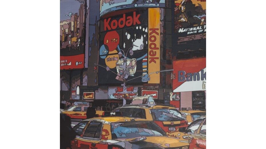 City - Tableau toile imprimée Time Square 120 x 80 cm 