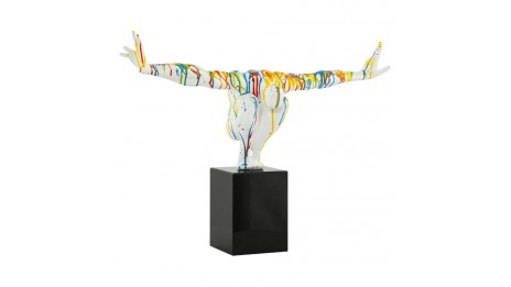 Lari - Statue athlète résine multicolore