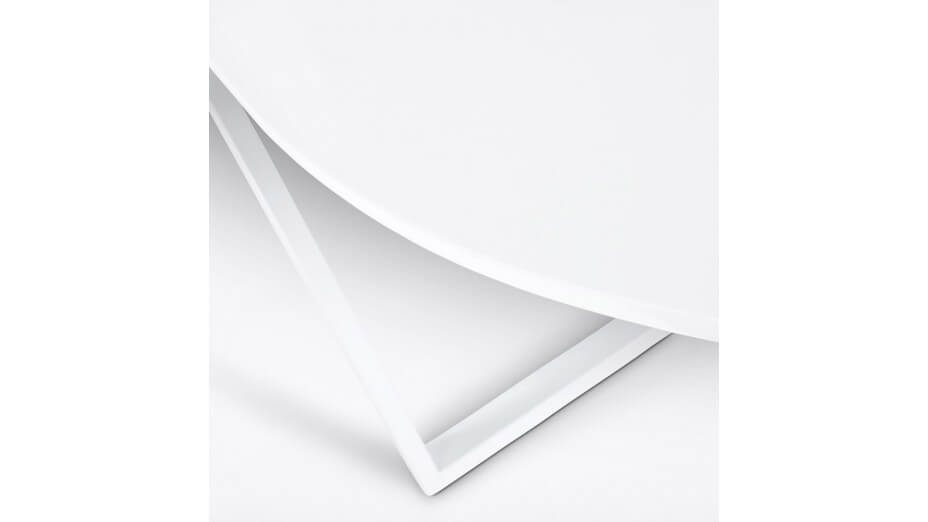 Pluton - Bureau d'angle en bois laqué blanc