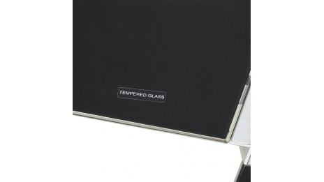 Mercure - Bureau d'angle design plateau verre noir