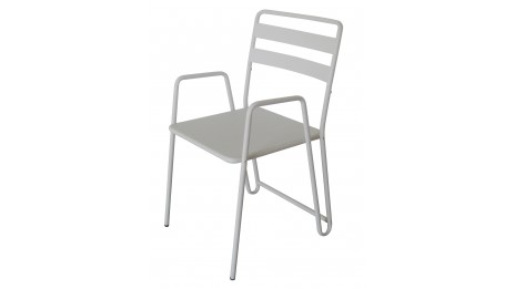 B.M.I. Blanc - Chaise cosy et moderne en métal