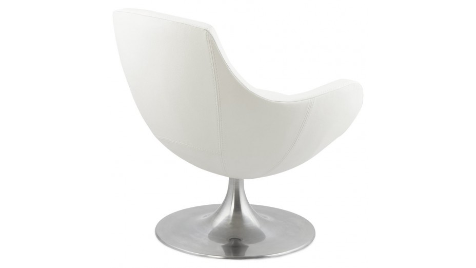 Lounge - Fauteuil moderne en simili-cuir Blanc