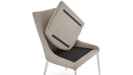 Slim - Chaise moderne en tissu Gris
