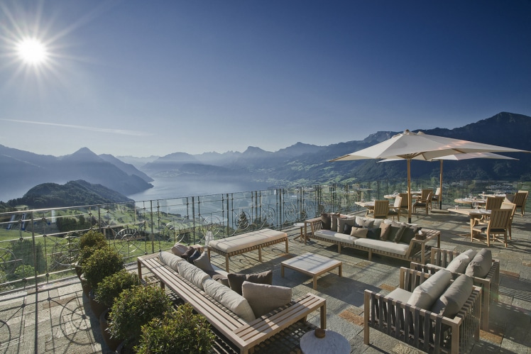 Hotel Villa Honegg terrasse sur lac des Quatre-Cantos