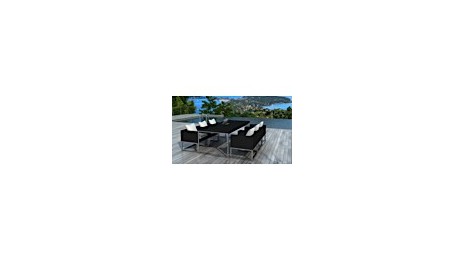 Ensemble table et chaise de jardin résine tressée | Delorm Design
